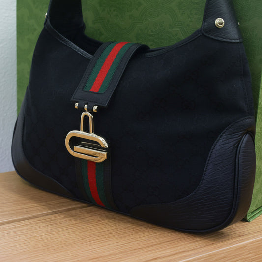 Preloved GUCCI GG Canvas Jackie Web Sherry Line Shoulder Bag 130779 | Luxe Again Maison