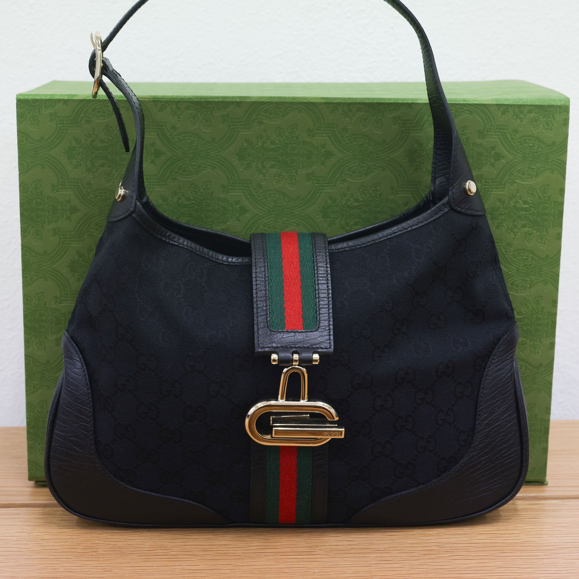 Preloved GUCCI GG Canvas Jackie Web Sherry Line Shoulder Bag 130779 | Luxe Again Maison