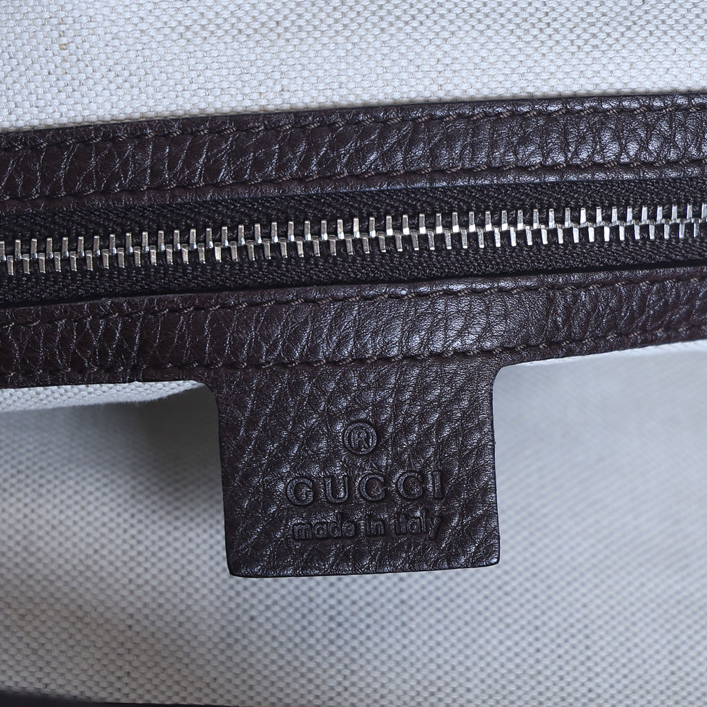 Preloved GUCCI GG  Canvas x Leather Large Tote Beige | Luxe Again Maison