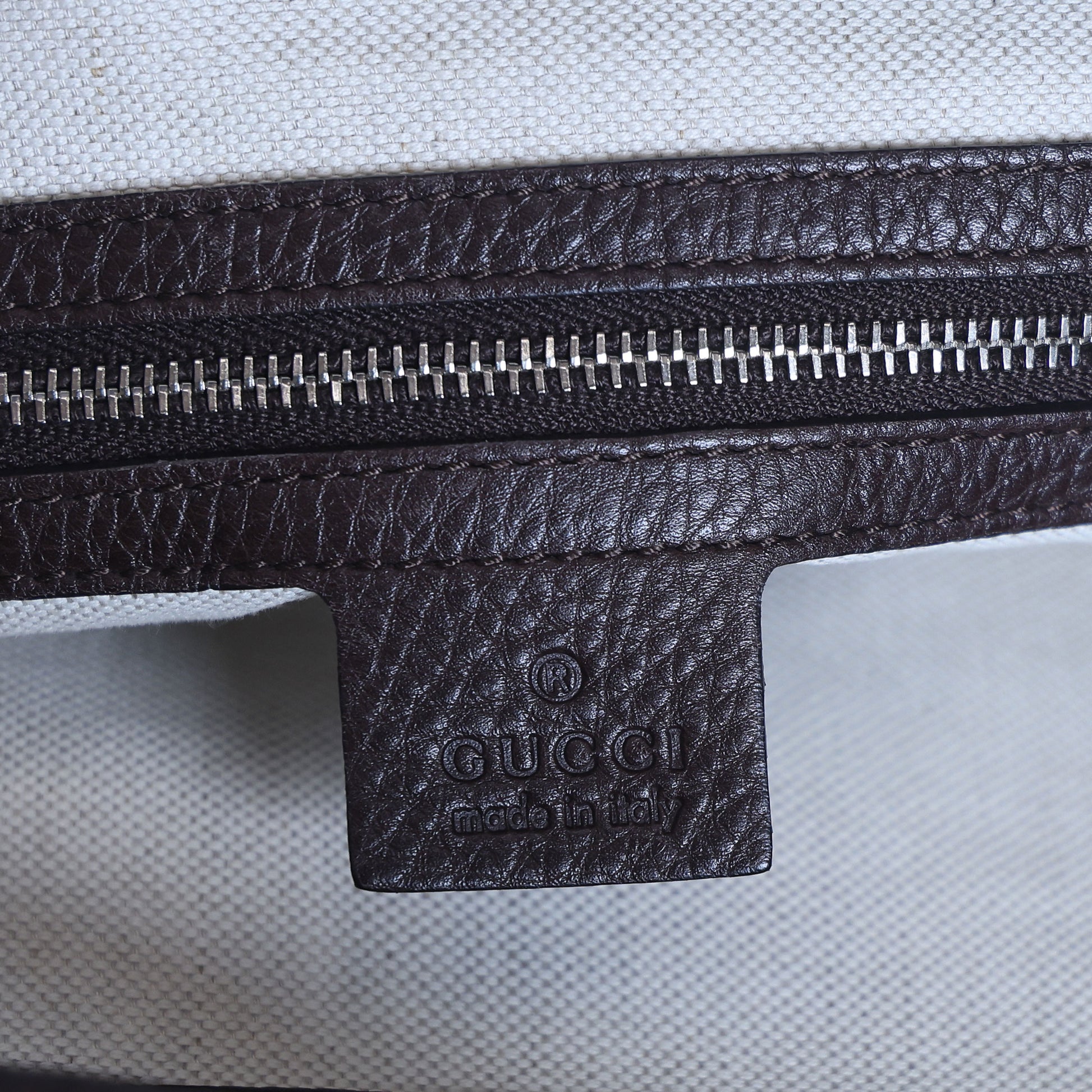 Preloved GUCCI GG  Canvas x Leather Large Tote Beige | Luxe Again Maison