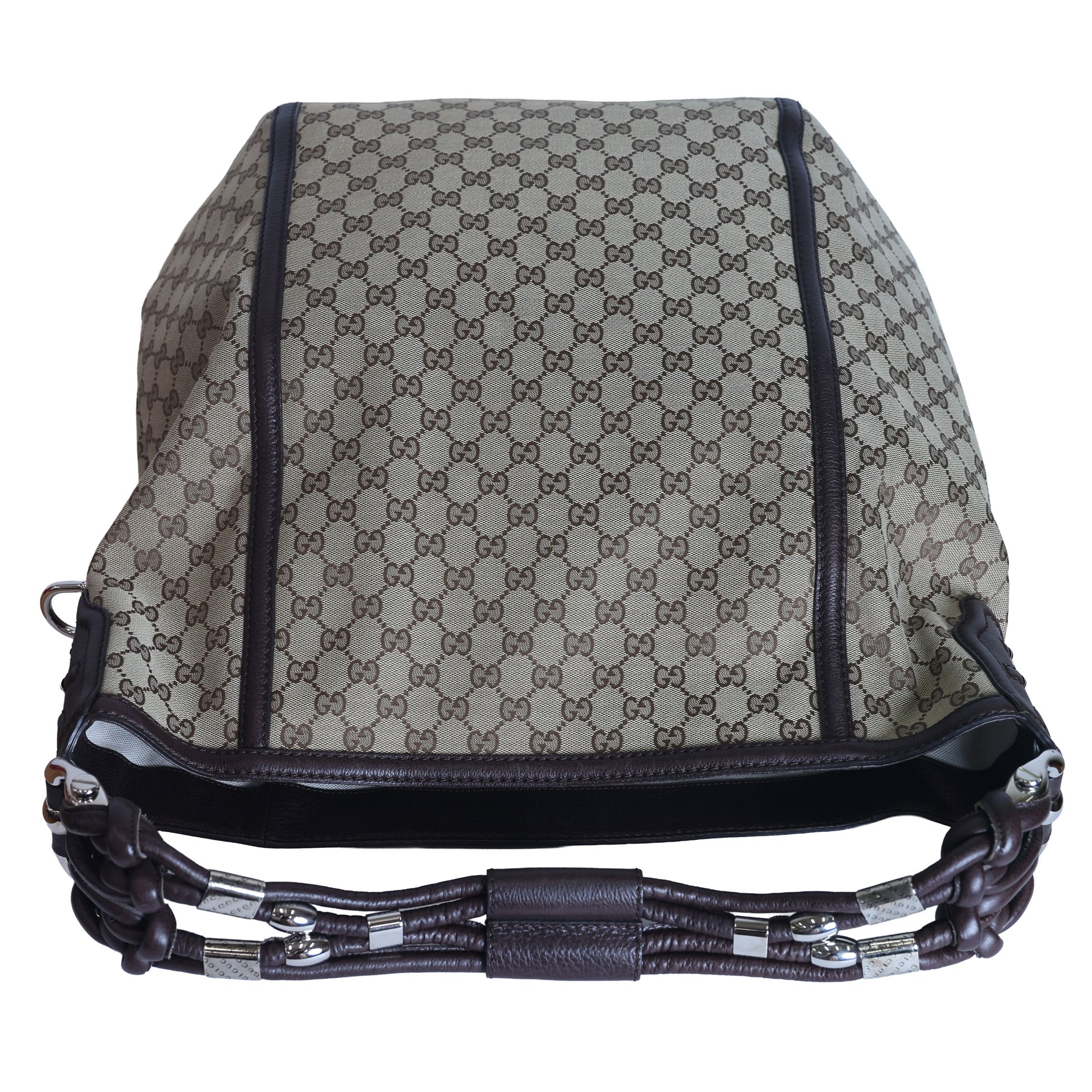 Preloved GUCCI GG  Canvas x Leather Large Tote Beige | Luxe Again Maison