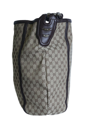 Preloved GUCCI GG  Canvas x Leather Large Tote Beige | Luxe Again Maison