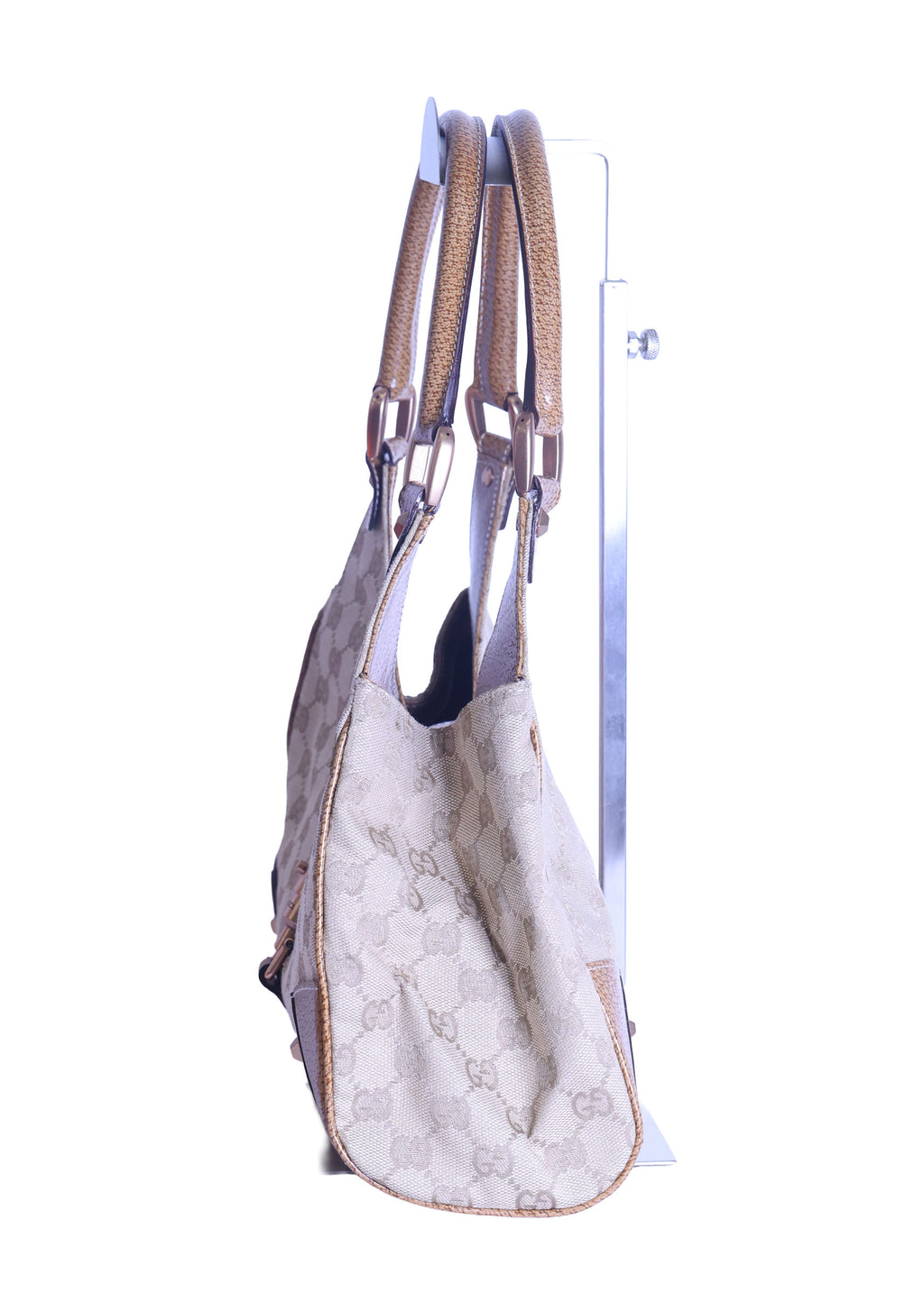 Preloved GUCCI GG Canvas New Jackie Nailhead Tote Beige | Luxe Again Maison