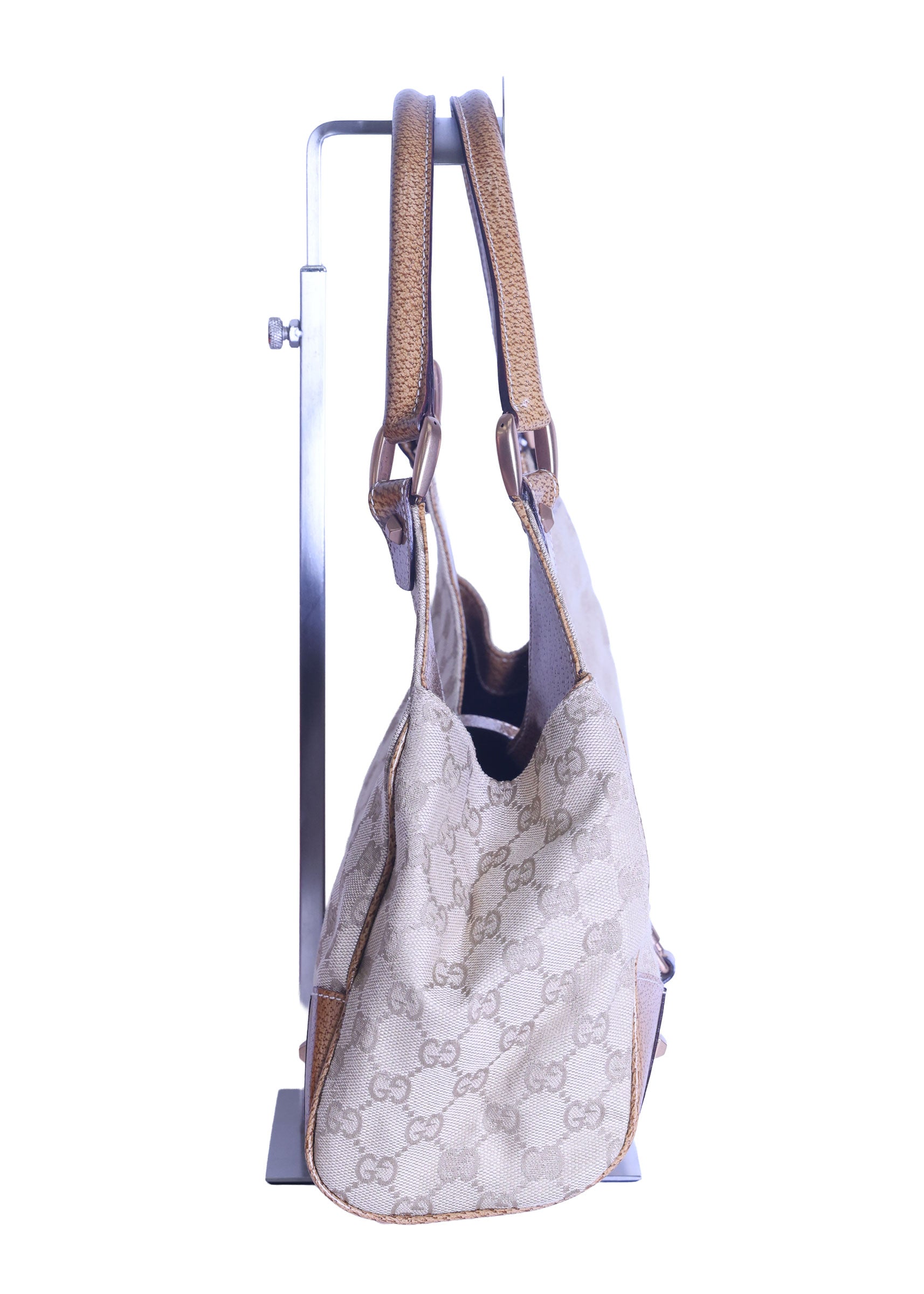 Preloved GUCCI GG Canvas New Jackie Nailhead Tote Beige | Luxe Again Maison