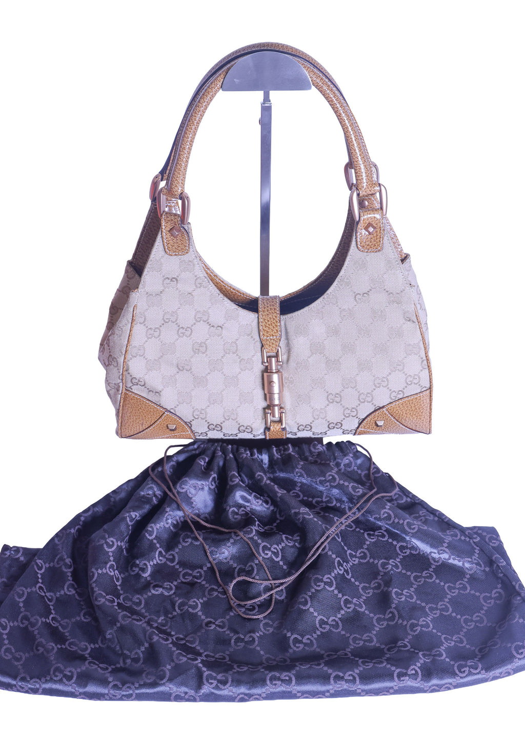 Preloved GUCCI GG Canvas New Jackie Nailhead Tote Beige | Luxe Again Maison