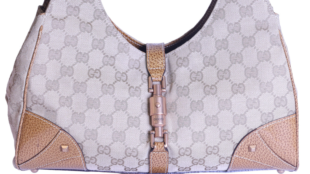 Preloved GUCCI GG Canvas New Jackie Nailhead Tote Beige | Luxe Again Maison
