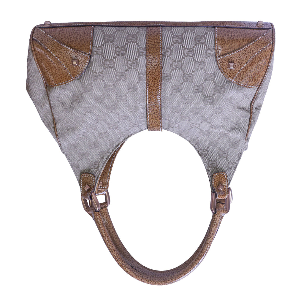 Preloved GUCCI GG Canvas New Jackie Nailhead Tote Beige | Luxe Again Maison