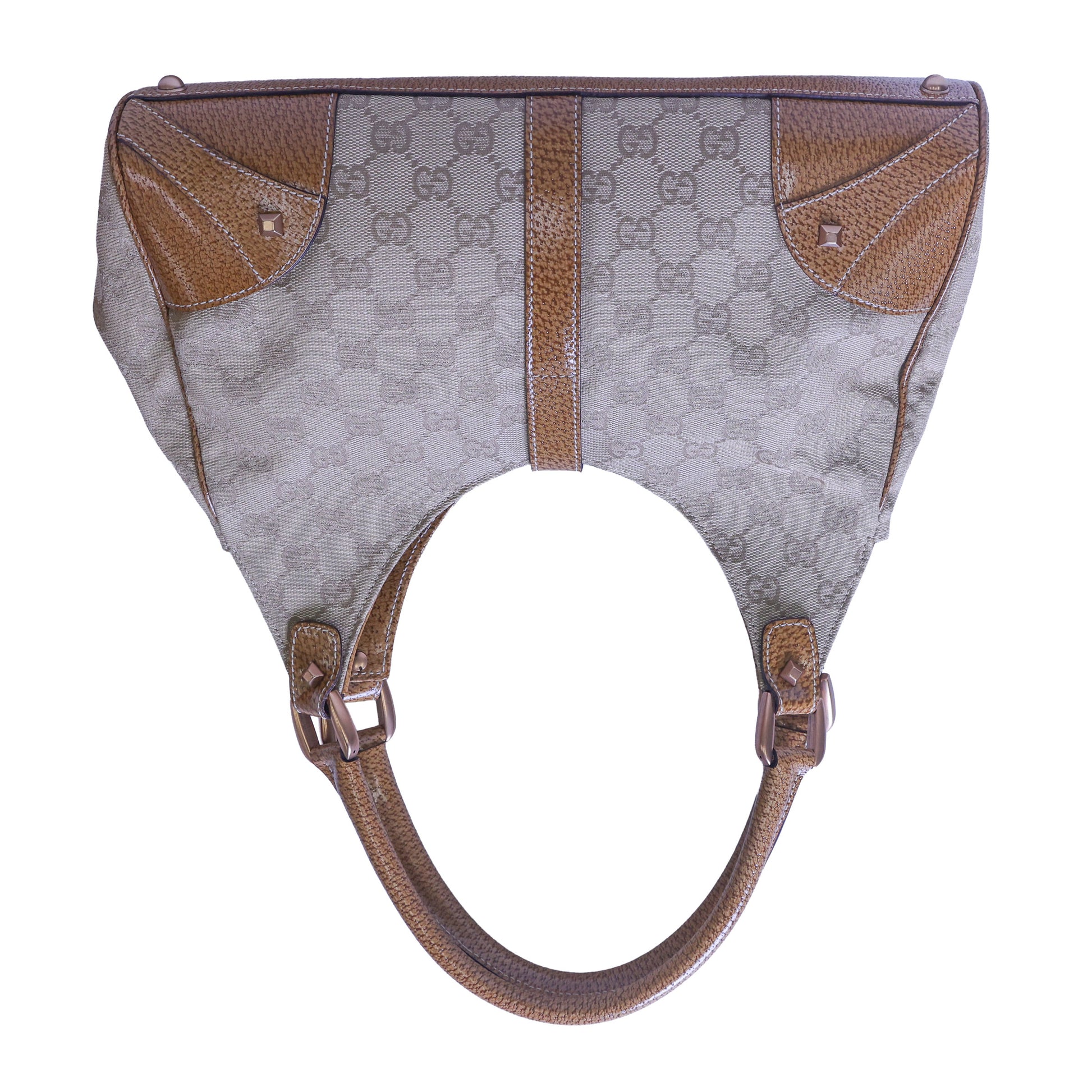 Preloved GUCCI GG Canvas New Jackie Nailhead Tote Beige | Luxe Again Maison