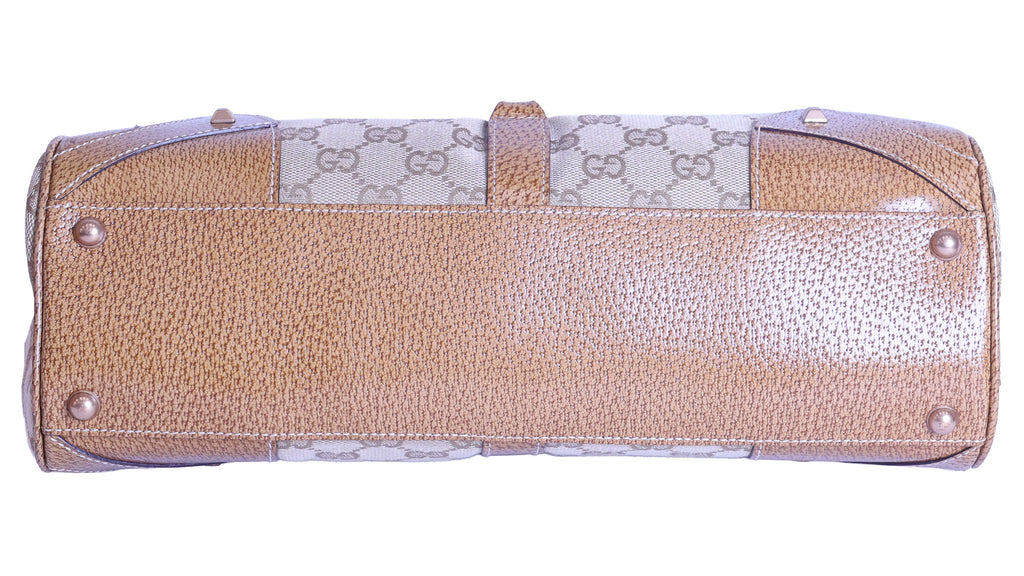 Preloved GUCCI GG Canvas New Jackie Nailhead Tote Beige | Luxe Again Maison