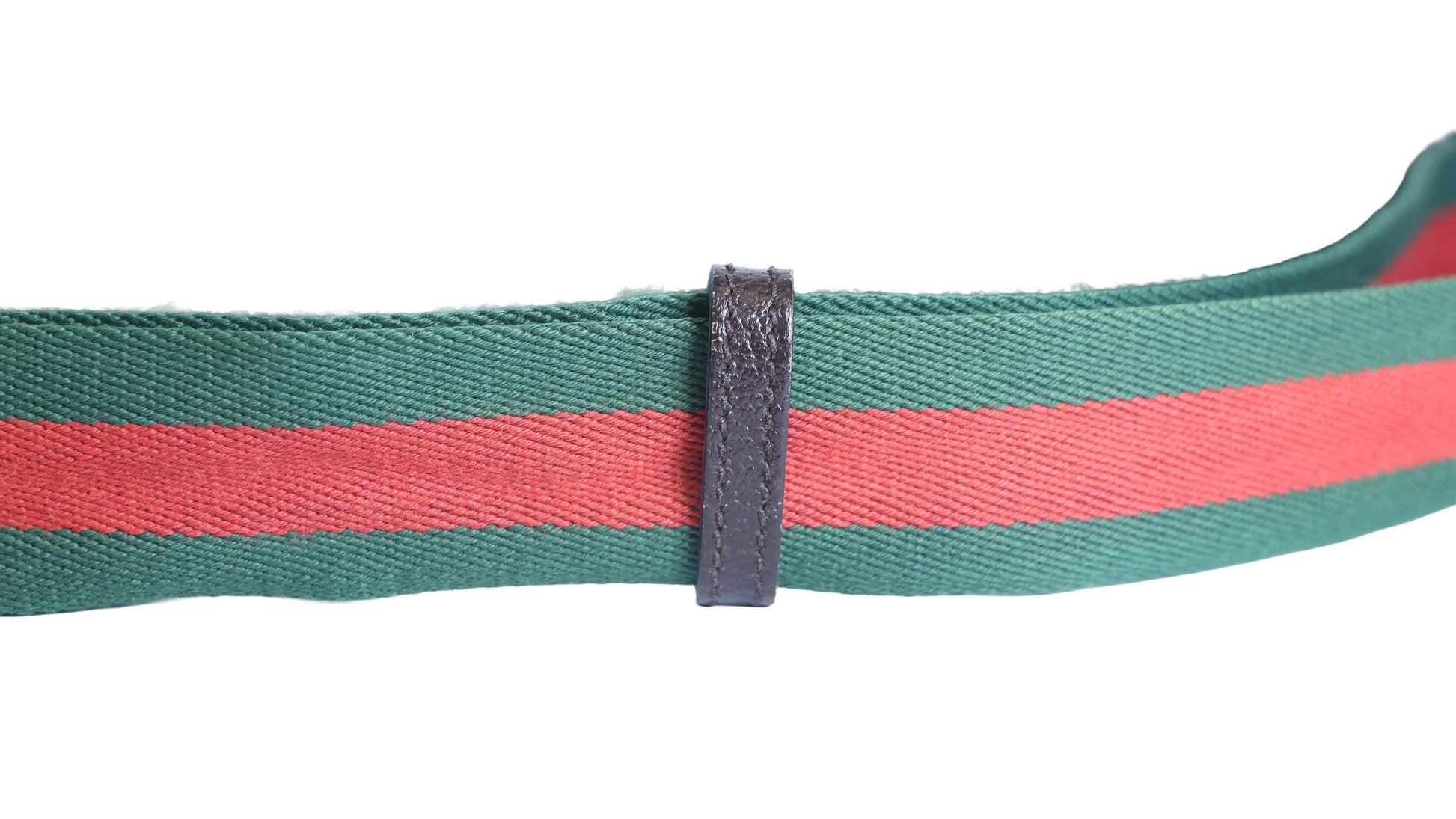 Preloved GUCCI GG Canvas Web Stripe Shoulder Bag Half Moon Half Hobo Brown | Luxe Again Maison