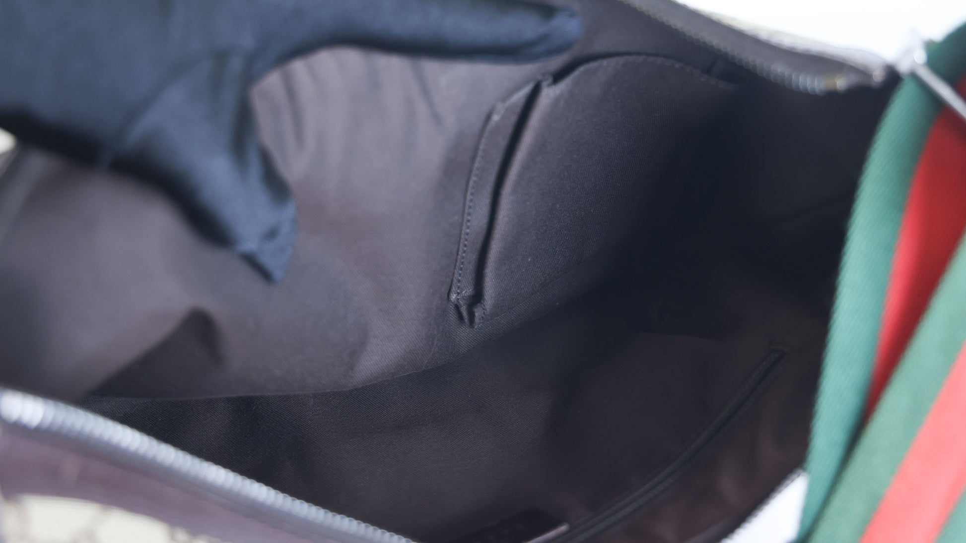 Preloved GUCCI GG Canvas Web Stripe Shoulder Bag Half Moon Half Hobo Brown | Luxe Again Maison