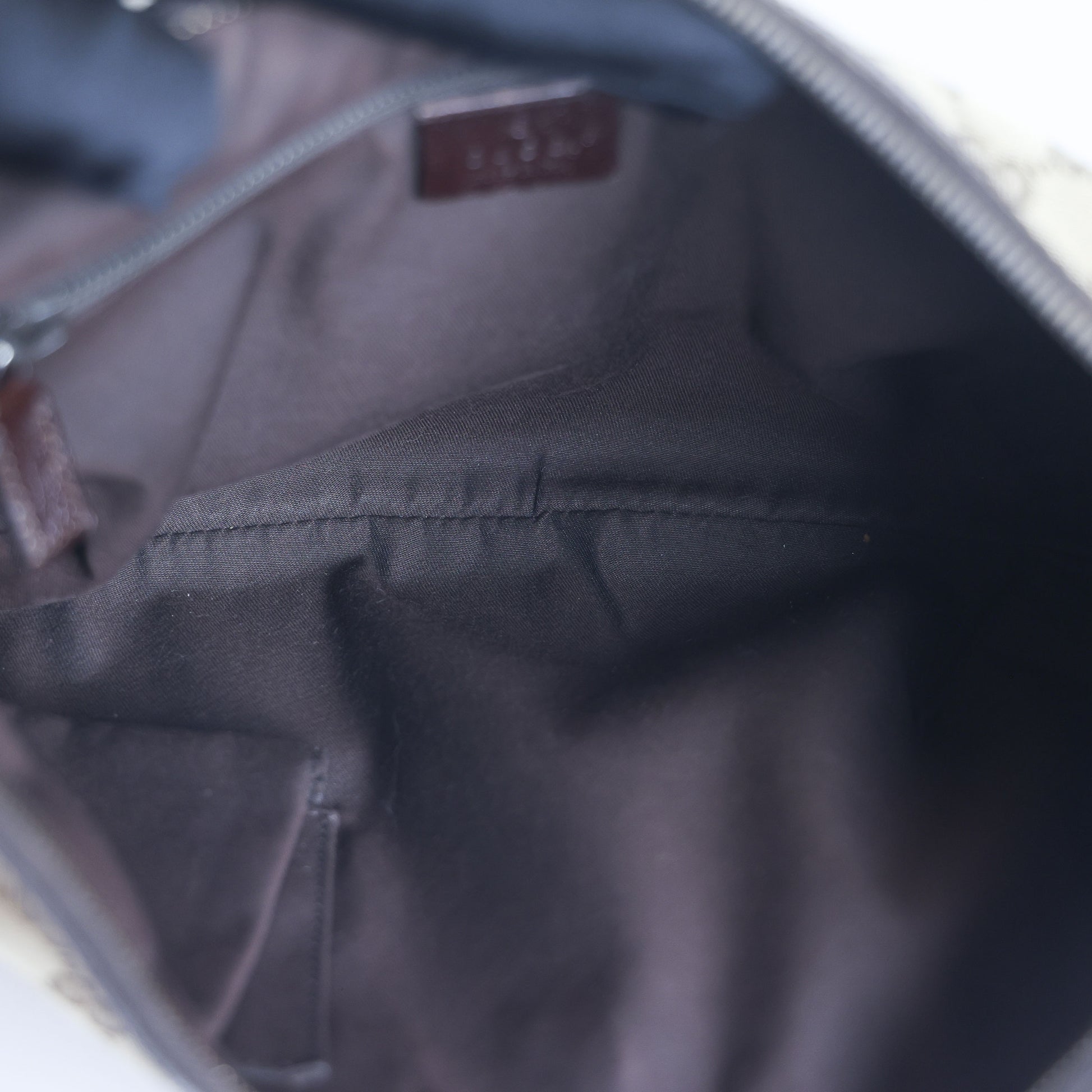 Preloved GUCCI GG Canvas Web Stripe Shoulder Bag Half Moon Half Hobo Brown | Luxe Again Maison