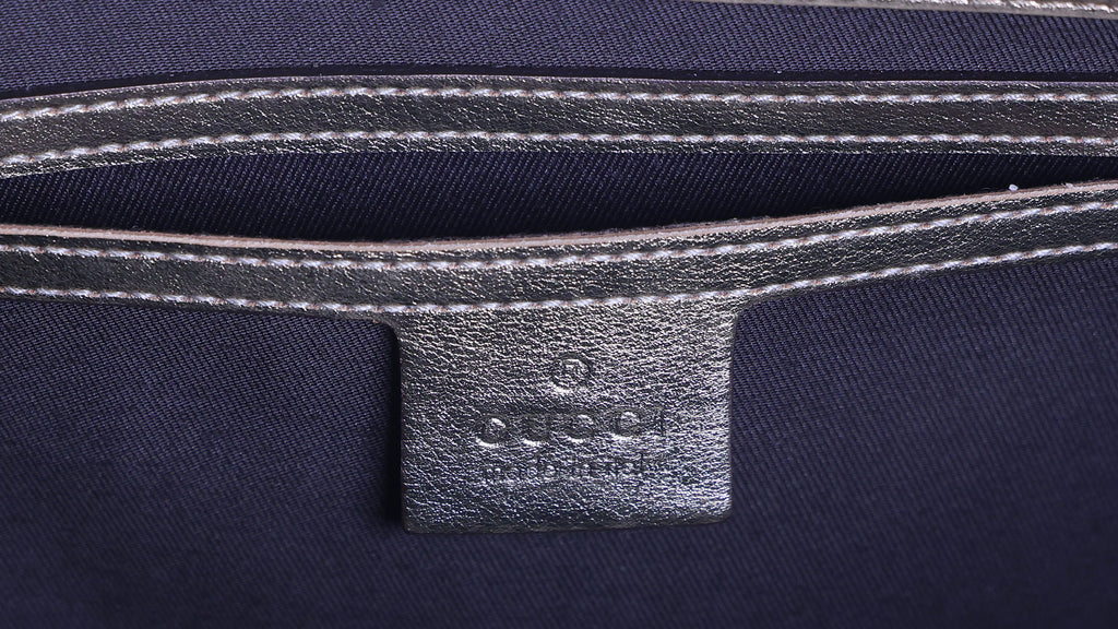 Preloved GUCCI GG Crystal Coated Canvas x Leather Gold Brown | Luxe Again Maison