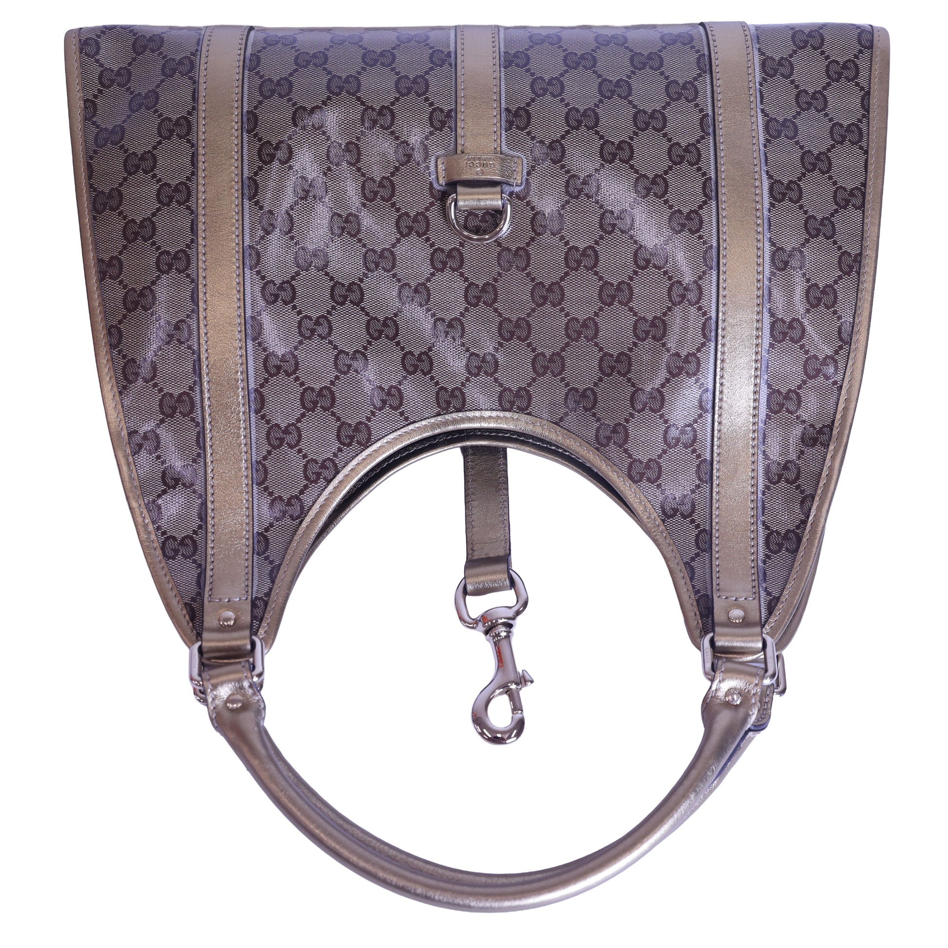 Preloved GUCCI GG Crystal Coated Canvas x Leather Gold Brown | Luxe Again Maison