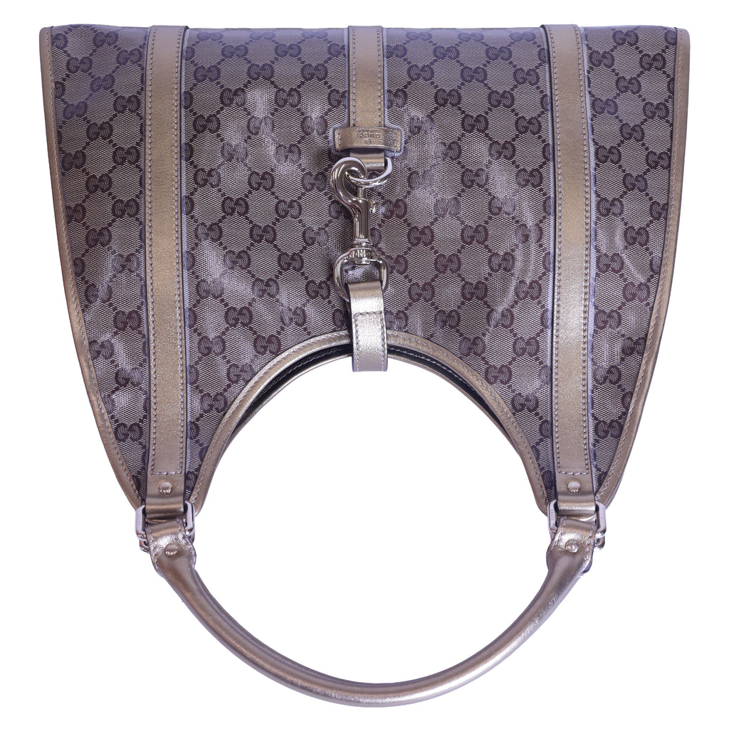 Preloved GUCCI GG Crystal Coated Canvas x Leather Gold Brown | Luxe Again Maison