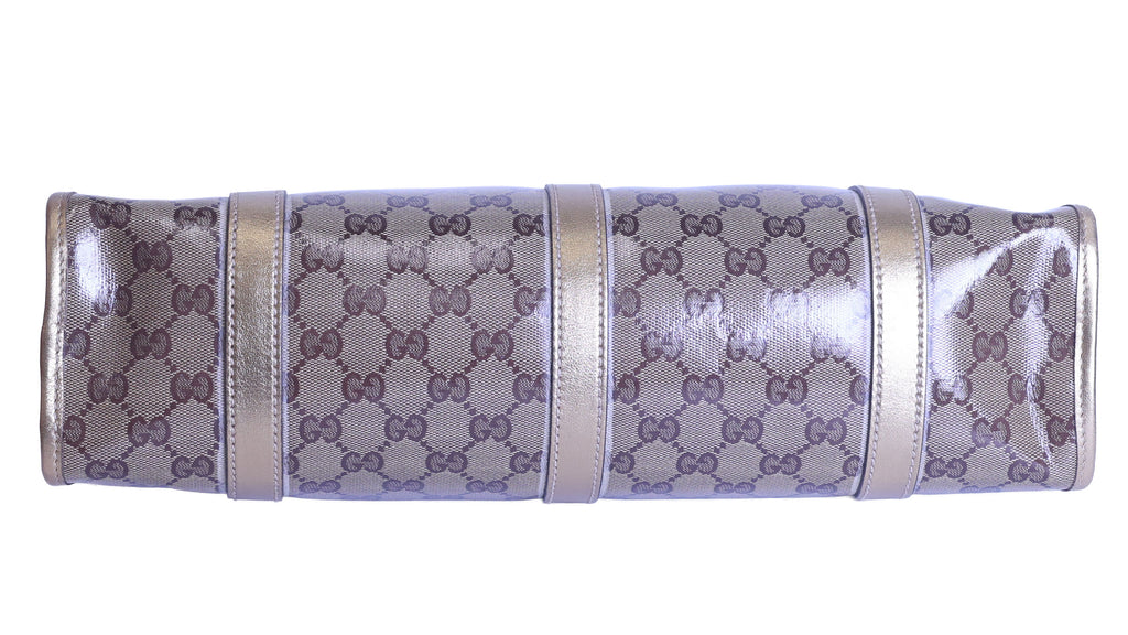 Preloved GUCCI GG Crystal Coated Canvas x Leather Gold Brown | Luxe Again Maison