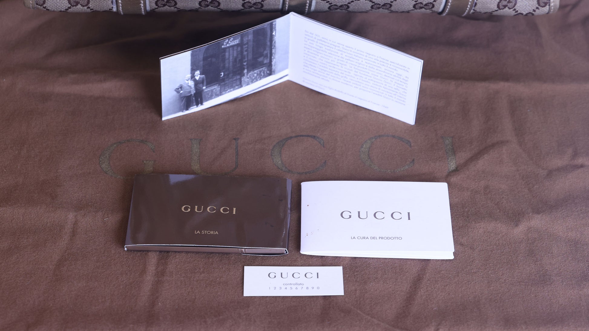 Preloved GUCCI GG Crystal Coated Canvas x Leather Gold Brown | Luxe Again Maison