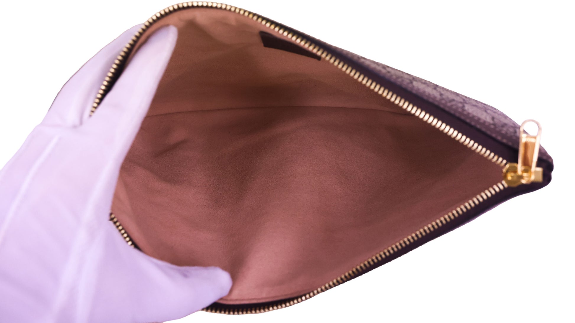 Preloved GUCCI GG Supreme Ophidia PVC x Leather Clutch Bag Brown | Luxe Again Maison