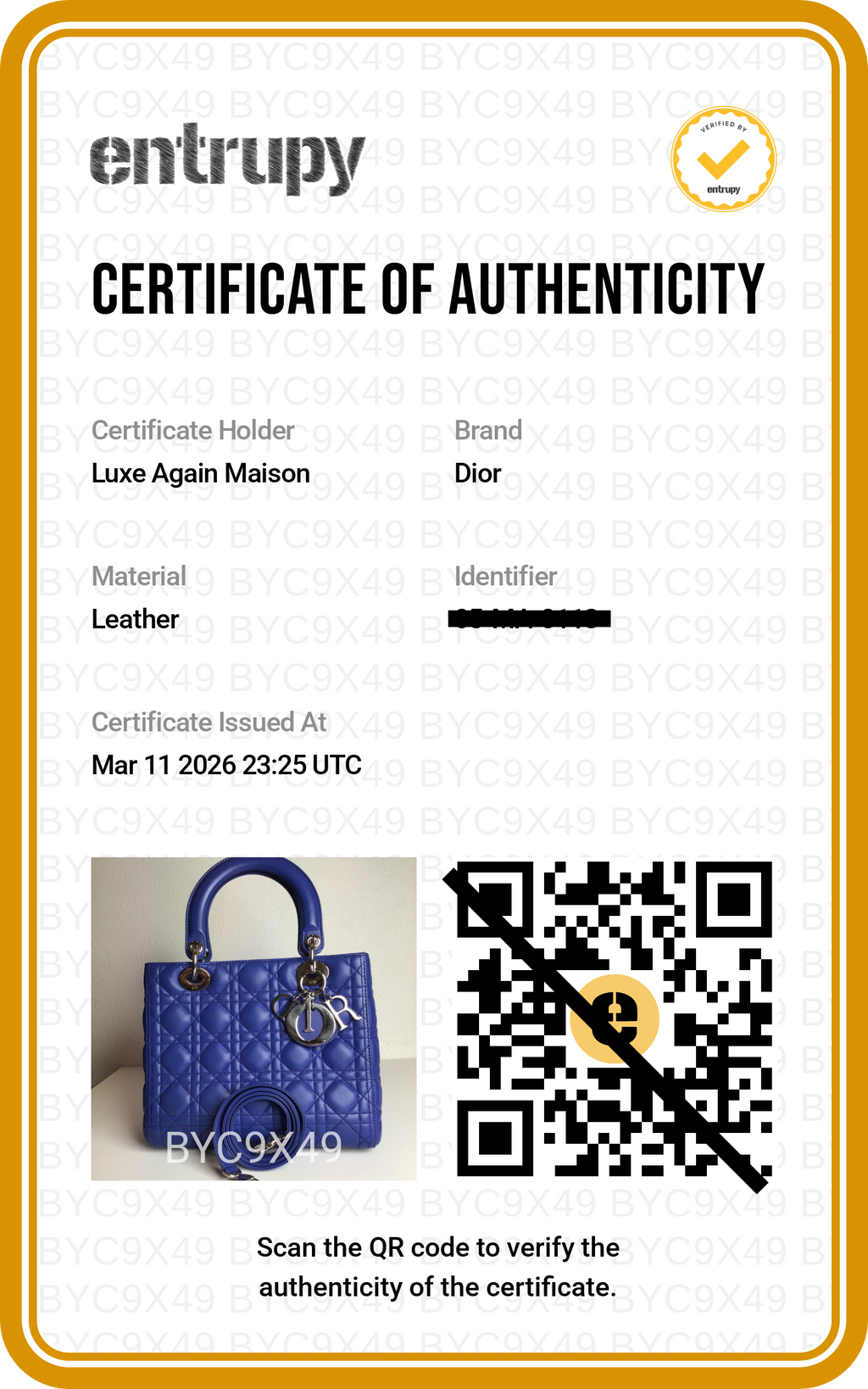 Preowned CHRISTIAN DIOR Lady Dior Cannage Leather Silver Hardware Blue Medium | Luxe Again Maison