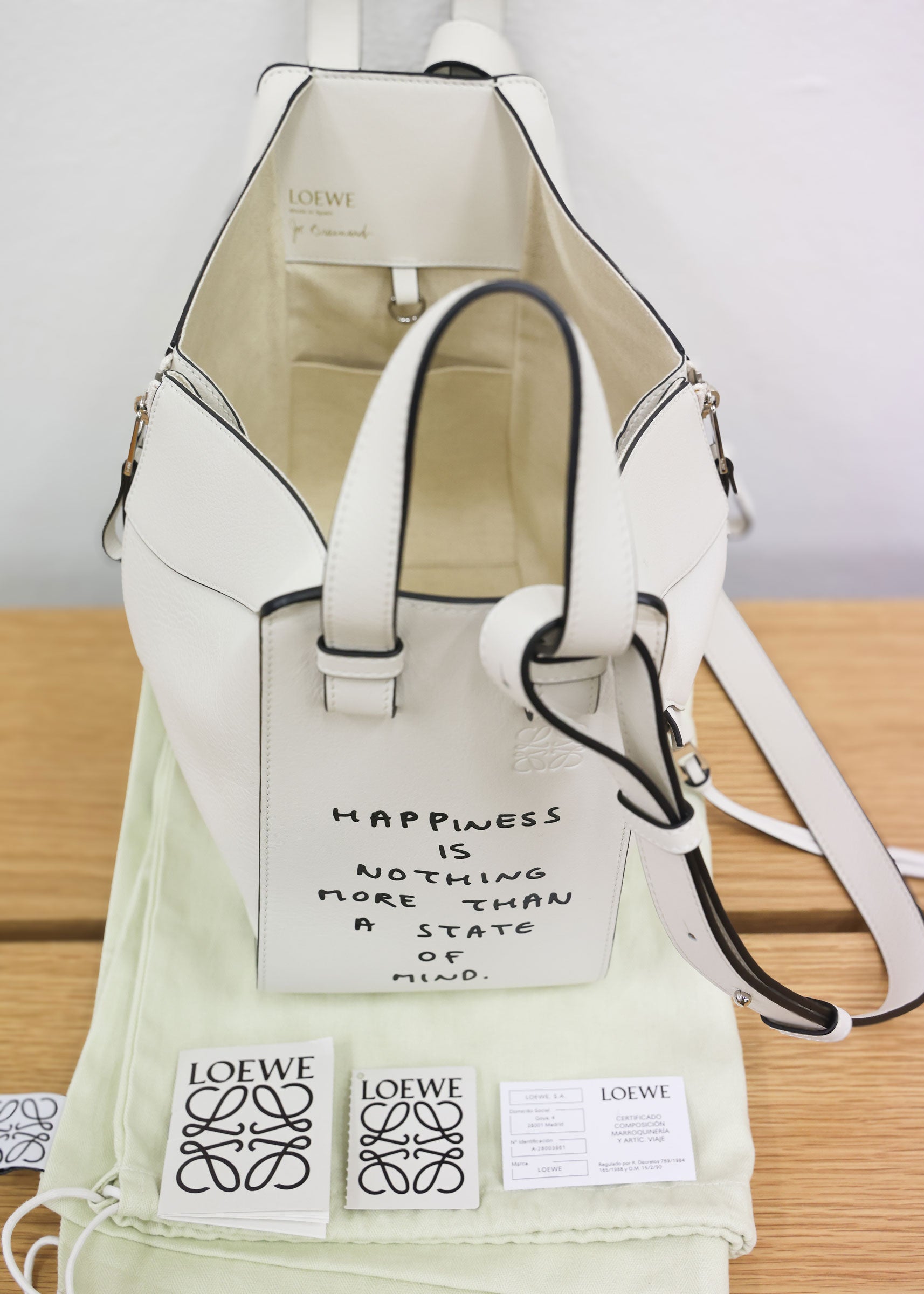 Pre-owned Loewe x Joe Brainard Hammock Bag - Small Eggshell Leather | Luxe Again Maison