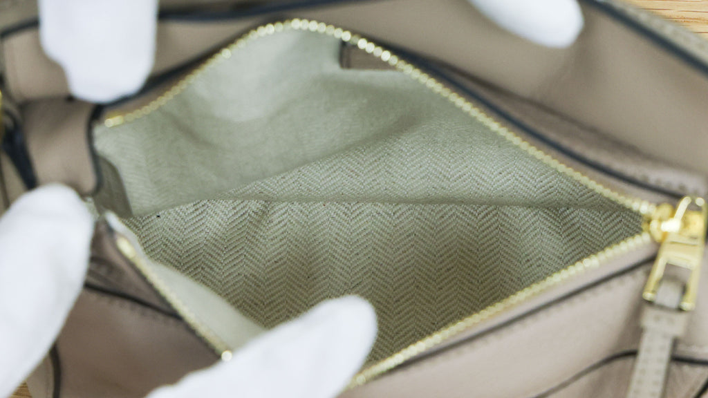 Second hand LOEWE Puzzle Edge Mini Leather Beige 2 Way Hand Bag | Luxe Again Maison
