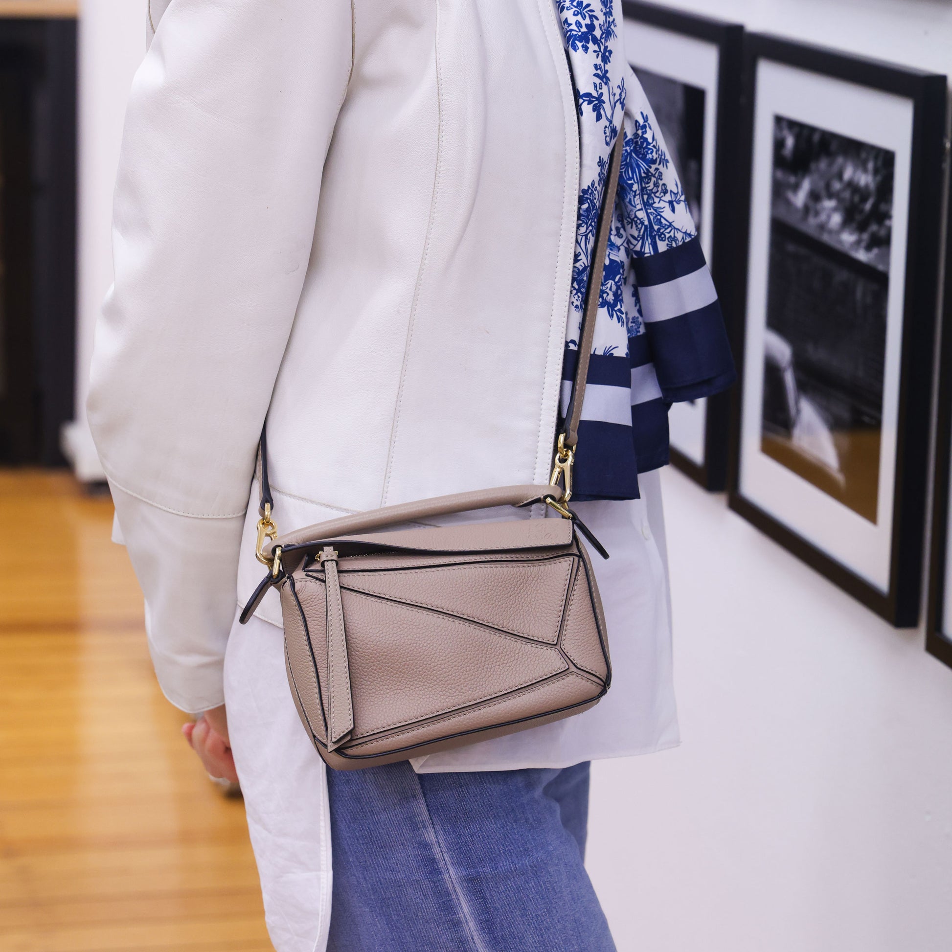 Second hand LOEWE Puzzle Edge Mini Leather Beige 2 Way Hand Bag | Luxe Again Maison