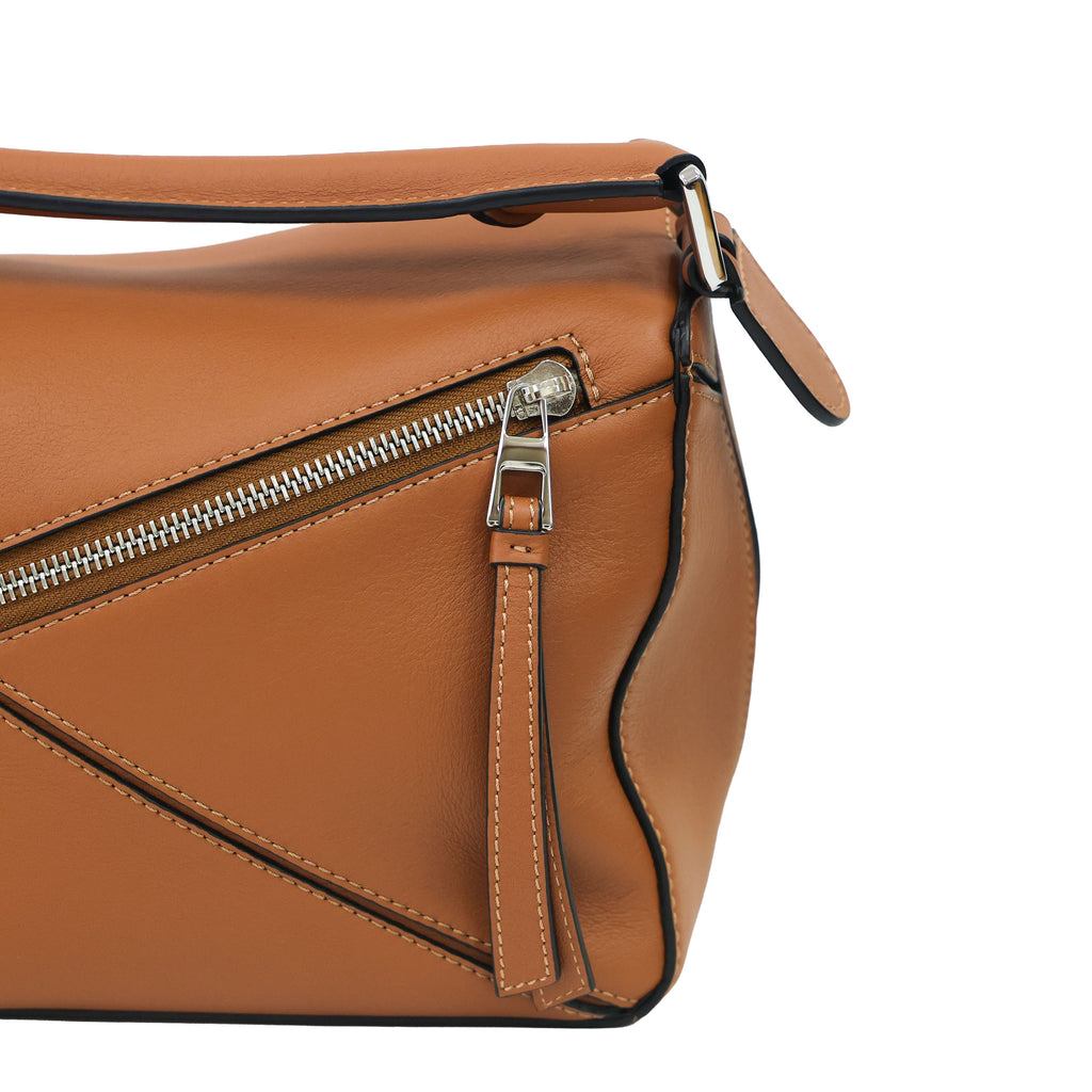 Preloved LOEWE Small Puzzle Edge Leather Tan Bag | Luxe Again Maison