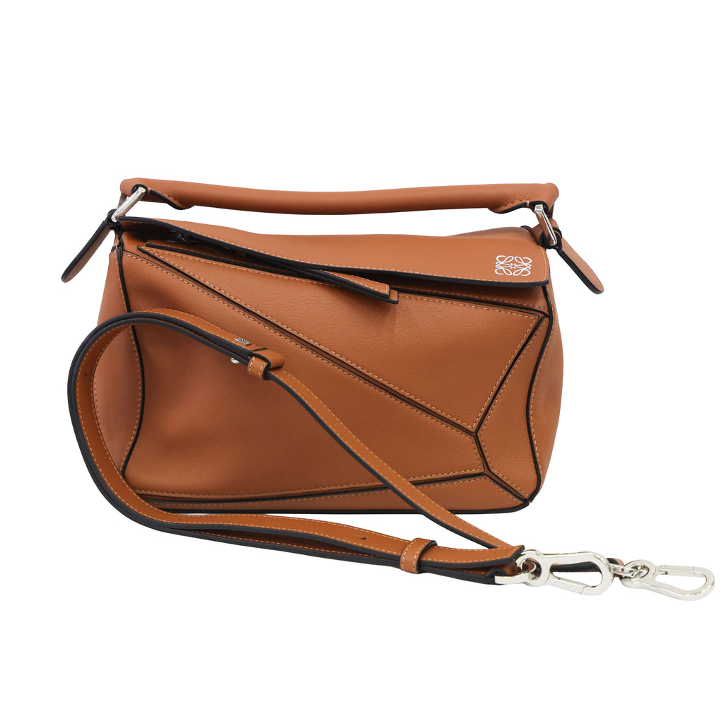 Preloved LOEWE Small Puzzle Edge Leather Tan Bag | Luxe Again Maison