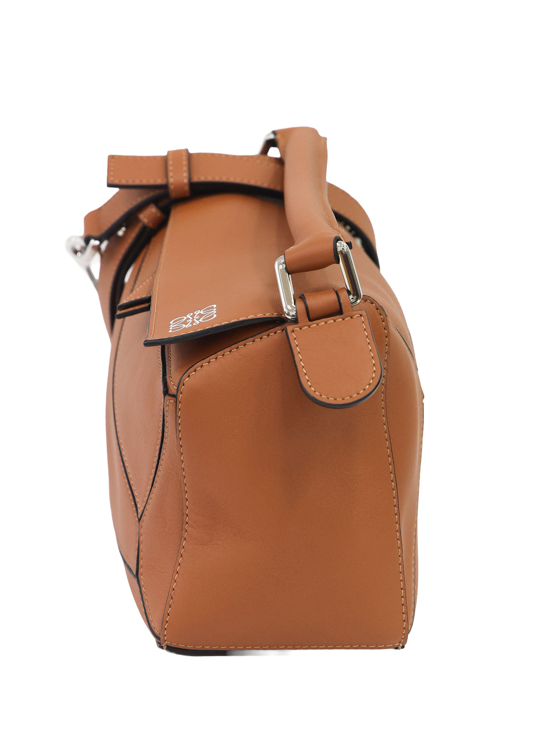Preloved LOEWE Small Puzzle Edge Leather Tan Bag | Luxe Again Maison