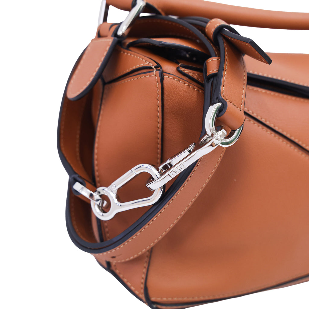 Preloved LOEWE Small Puzzle Edge Leather Tan Bag | Luxe Again Maison