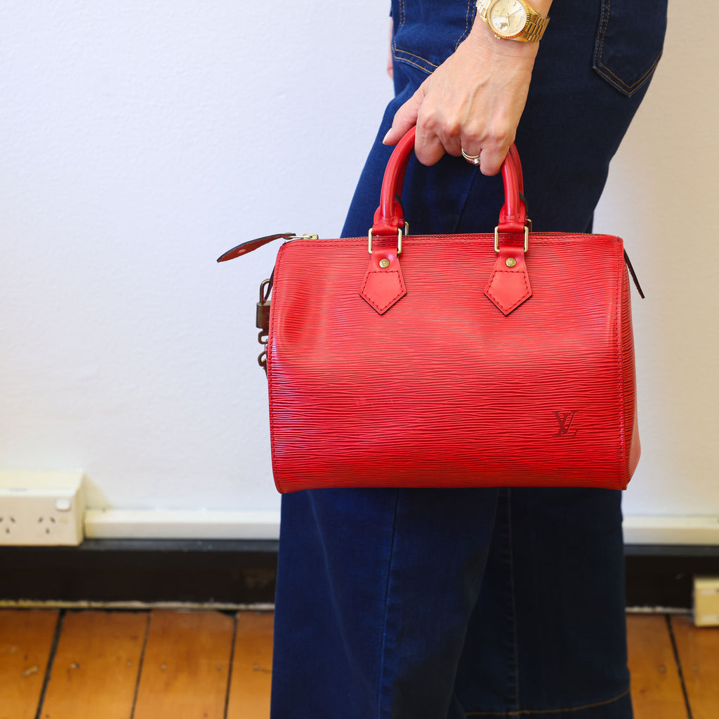 LOUIS VUITTON Epi Speedy 30 M43007 Red