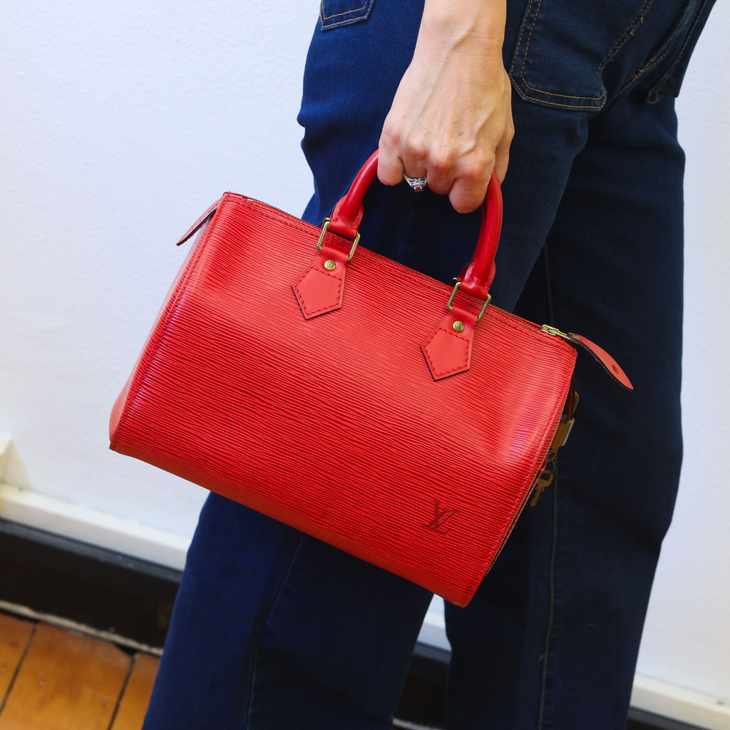 LOUIS VUITTON Epi Speedy 30 M43007 Red