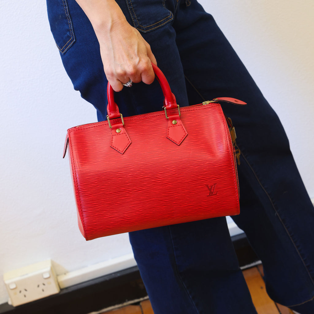 LOUIS VUITTON Epi Speedy 30 M43007 Red