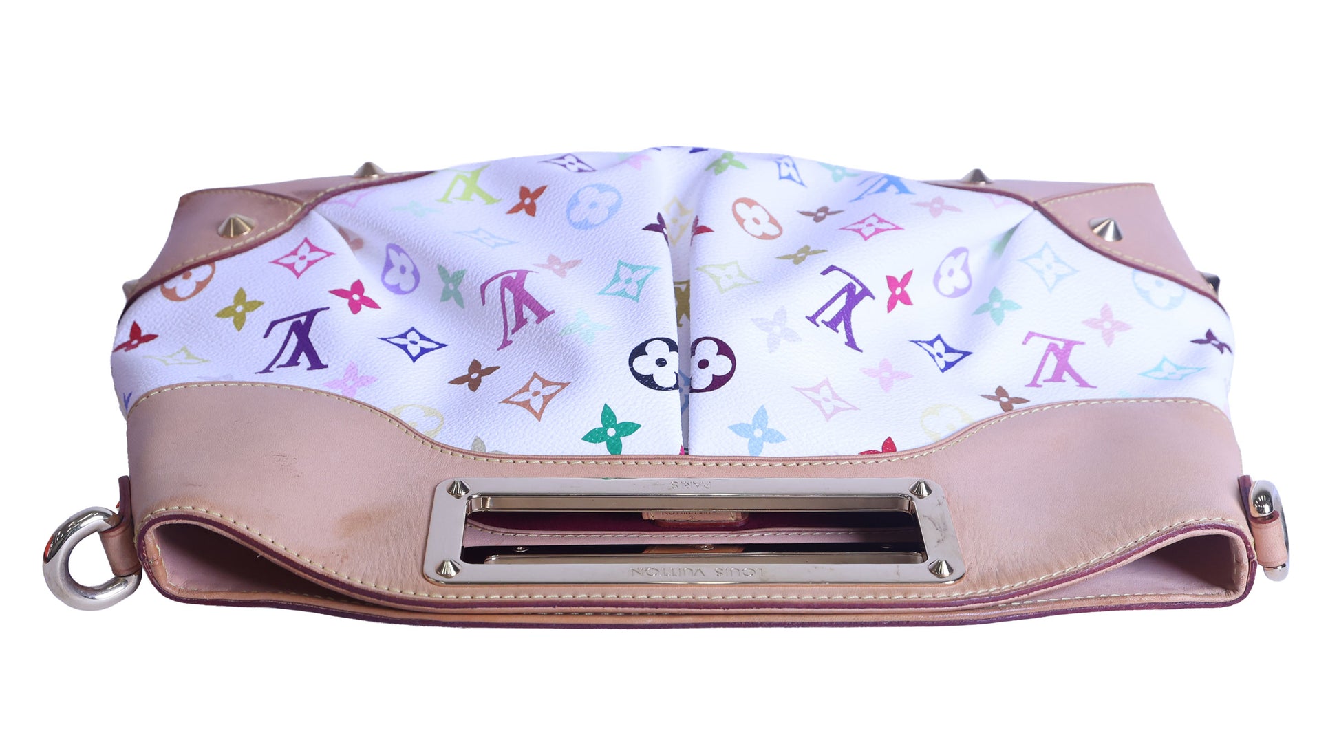 Preloved LOUIS VUITTON Judy PM Multicolore Monogram White Canvas x Leather Handbag | Luxe Again Maison