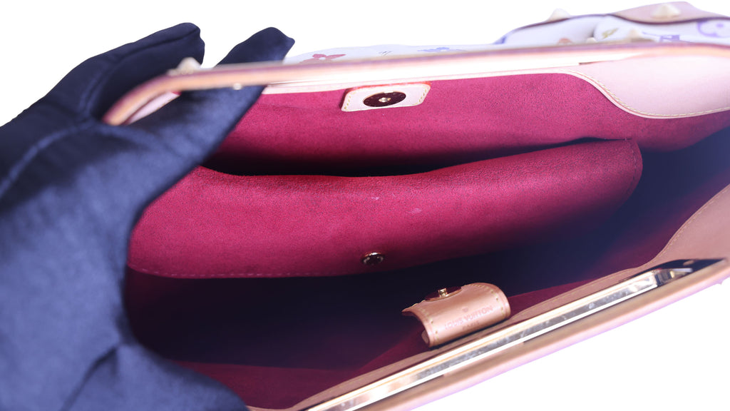 Preloved LOUIS VUITTON Judy PM Multicolore Monogram White Canvas x Leather Handbag | Luxe Again Maison