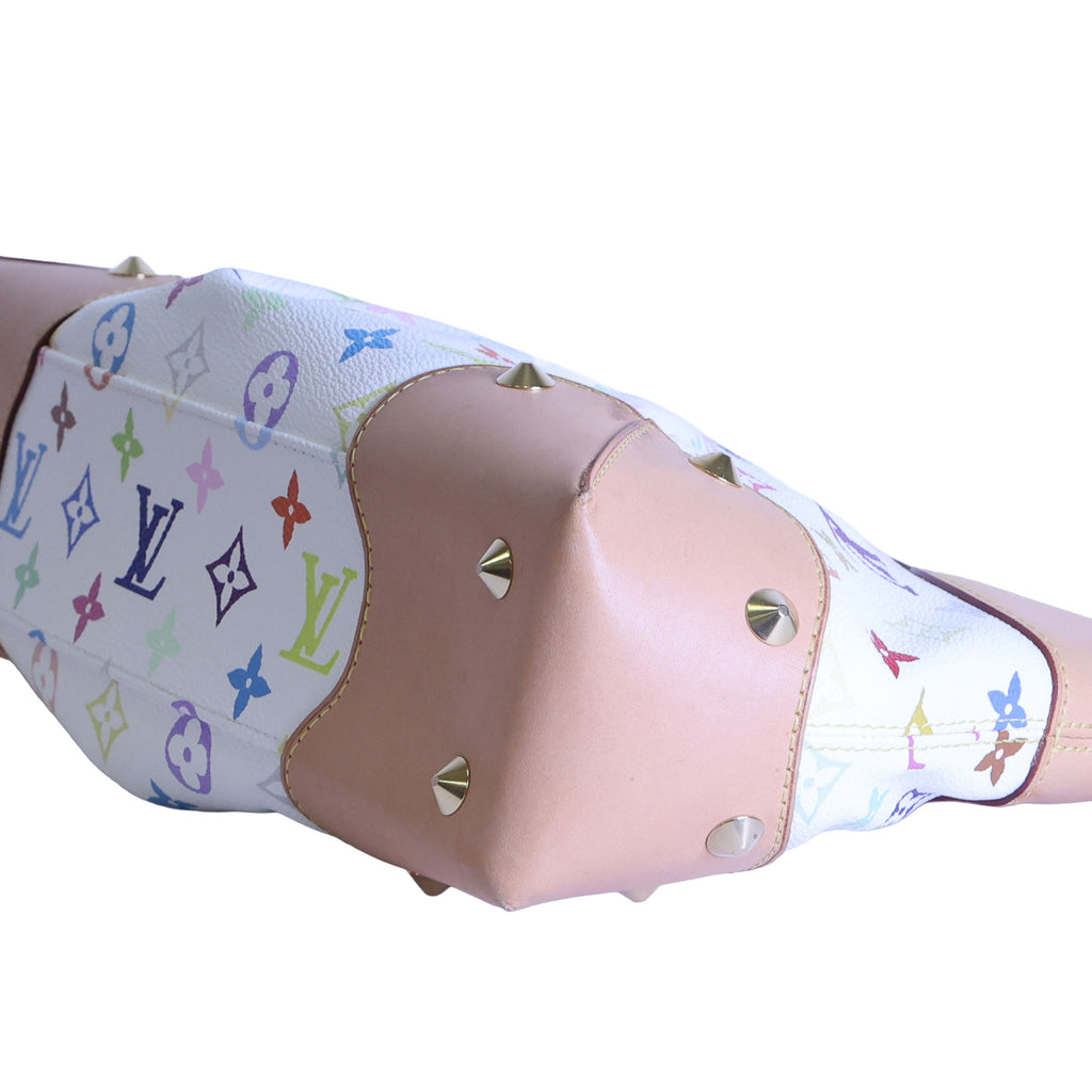 Preloved LOUIS VUITTON Judy PM Multicolore Monogram White Canvas x Leather Handbag | Luxe Again Maison