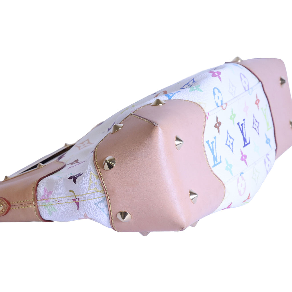 Preloved LOUIS VUITTON Judy PM Multicolore Monogram White Canvas x Leather Handbag | Luxe Again Maison