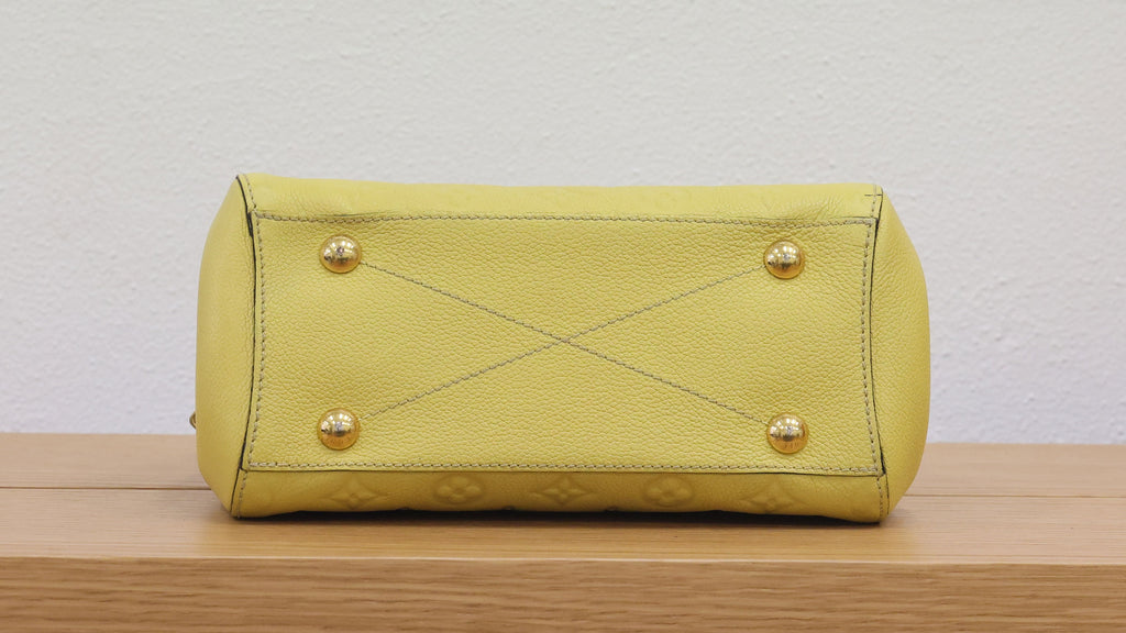 Pre-owned Louis Vuitton Montaigne BB Monogram Empreinte Leather 'Citrine'  Luxe Again Maison
