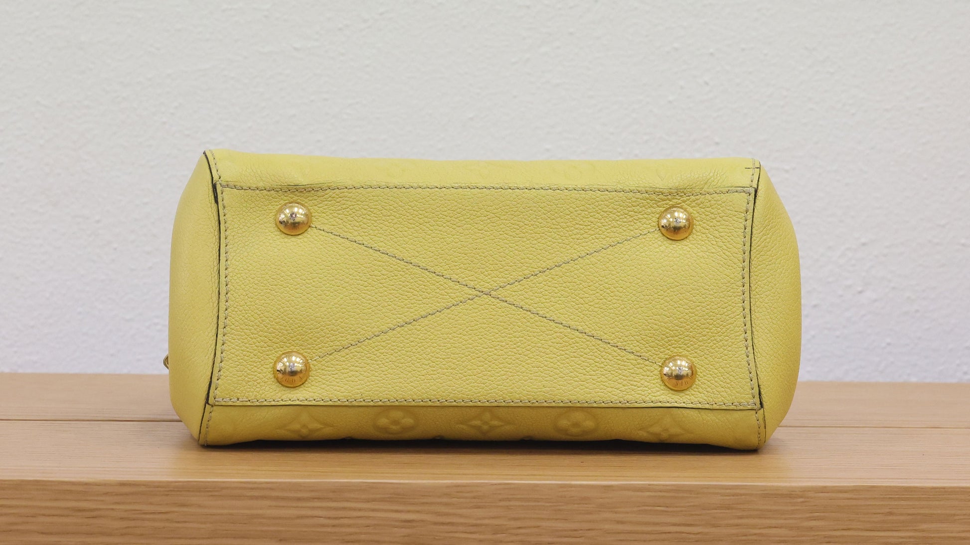 Pre-owned Louis Vuitton Montaigne BB Monogram Empreinte Leather 'Citrine'  Luxe Again Maison