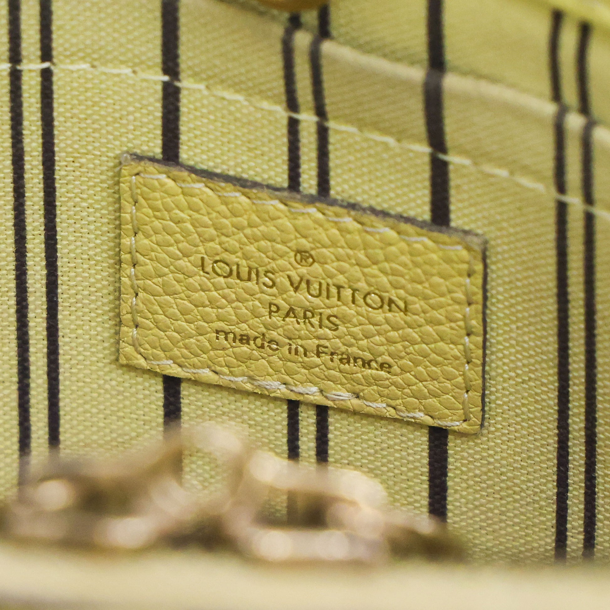 Pre-owned Louis Vuitton Montaigne BB Monogram Empreinte Leather 'Citrine'  Luxe Again Maison