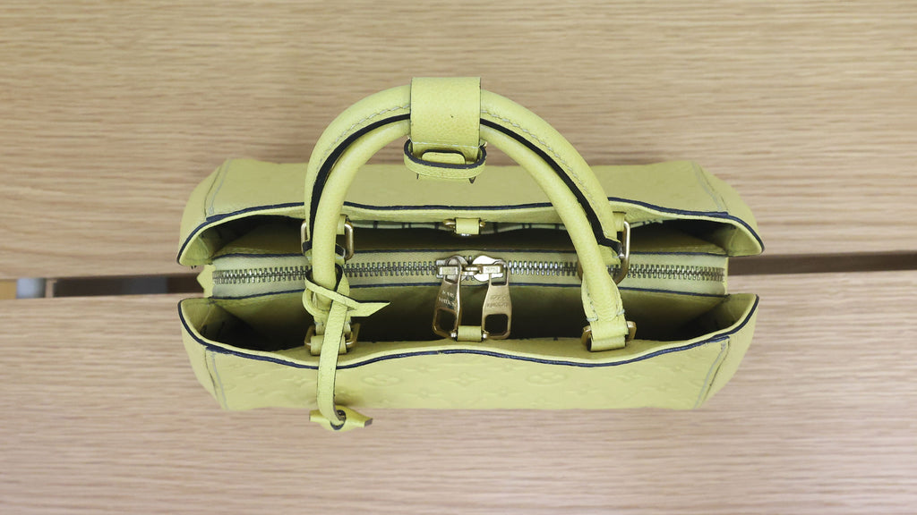Pre-owned Louis Vuitton Montaigne BB Monogram Empreinte Leather 'Citrine'  Luxe Again Maison