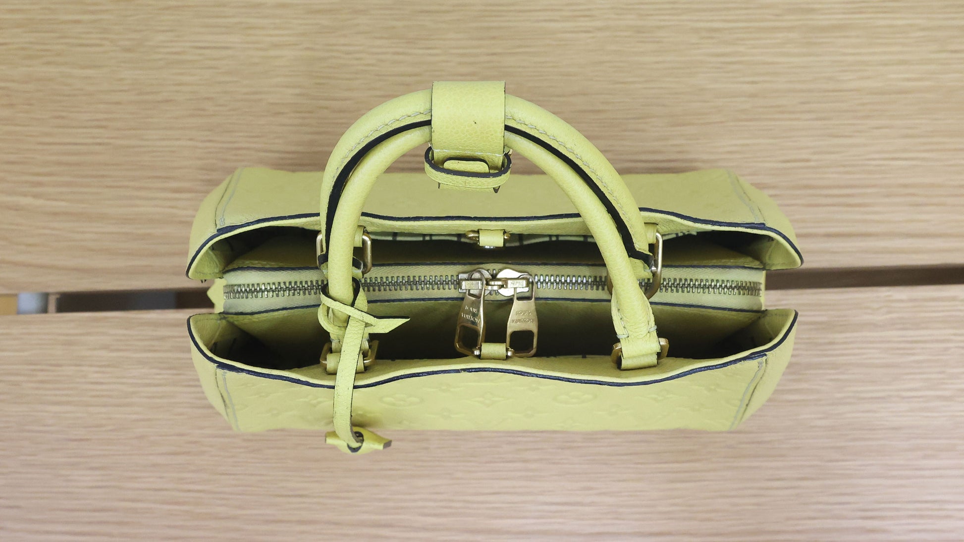 Pre-owned Louis Vuitton Montaigne BB Monogram Empreinte Leather 'Citrine'  Luxe Again Maison