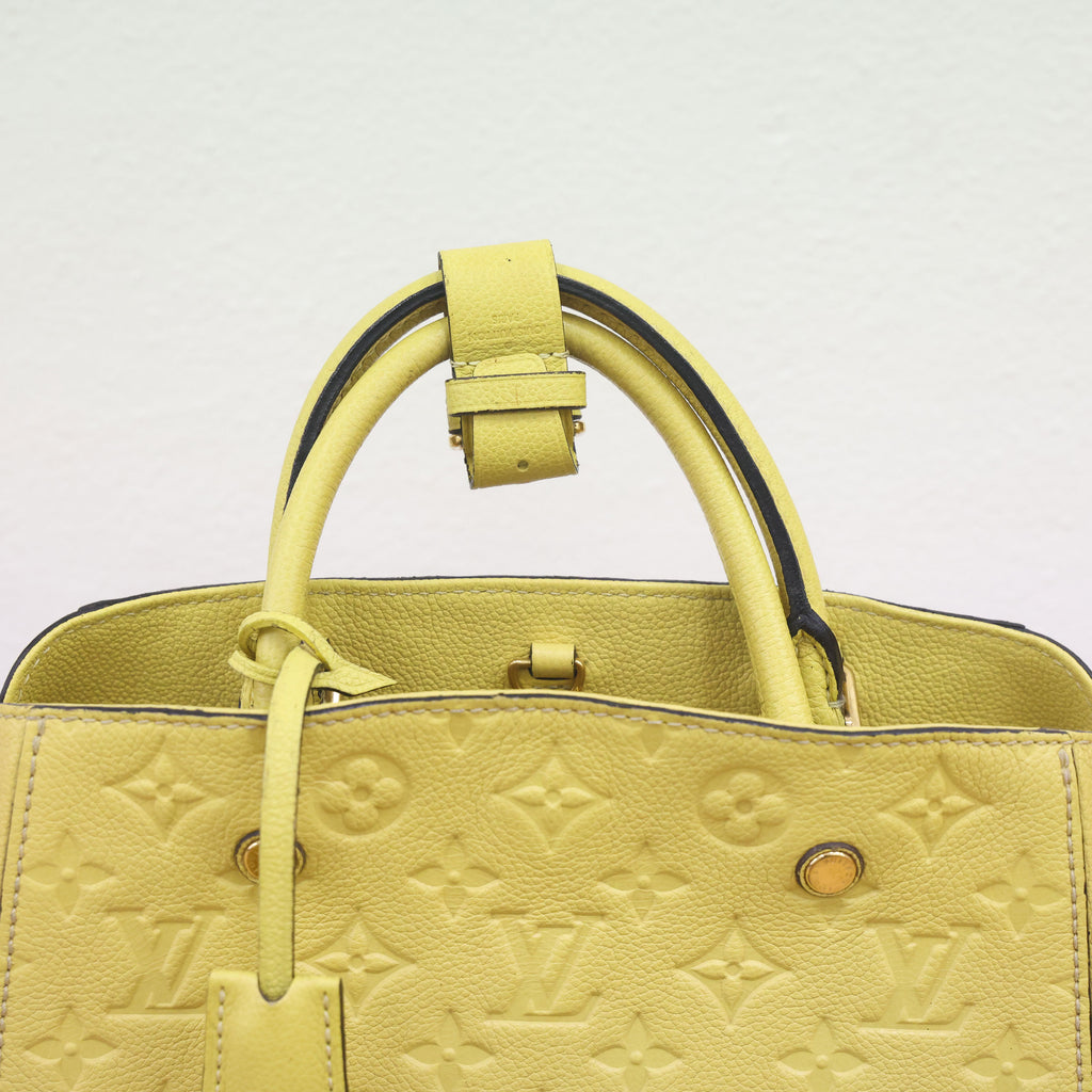 Pre-owned Louis Vuitton Montaigne BB Monogram Empreinte Leather 'Citrine'  Luxe Again Maison