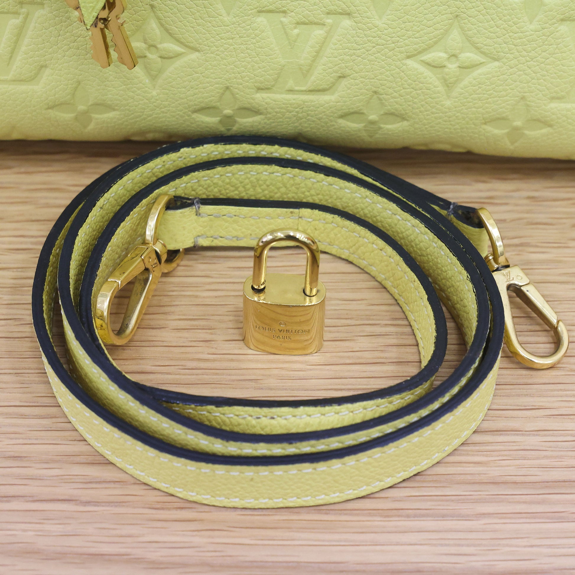 Pre-owned Louis Vuitton Montaigne BB Monogram Empreinte Leather 'Citrine'  Luxe Again Maison