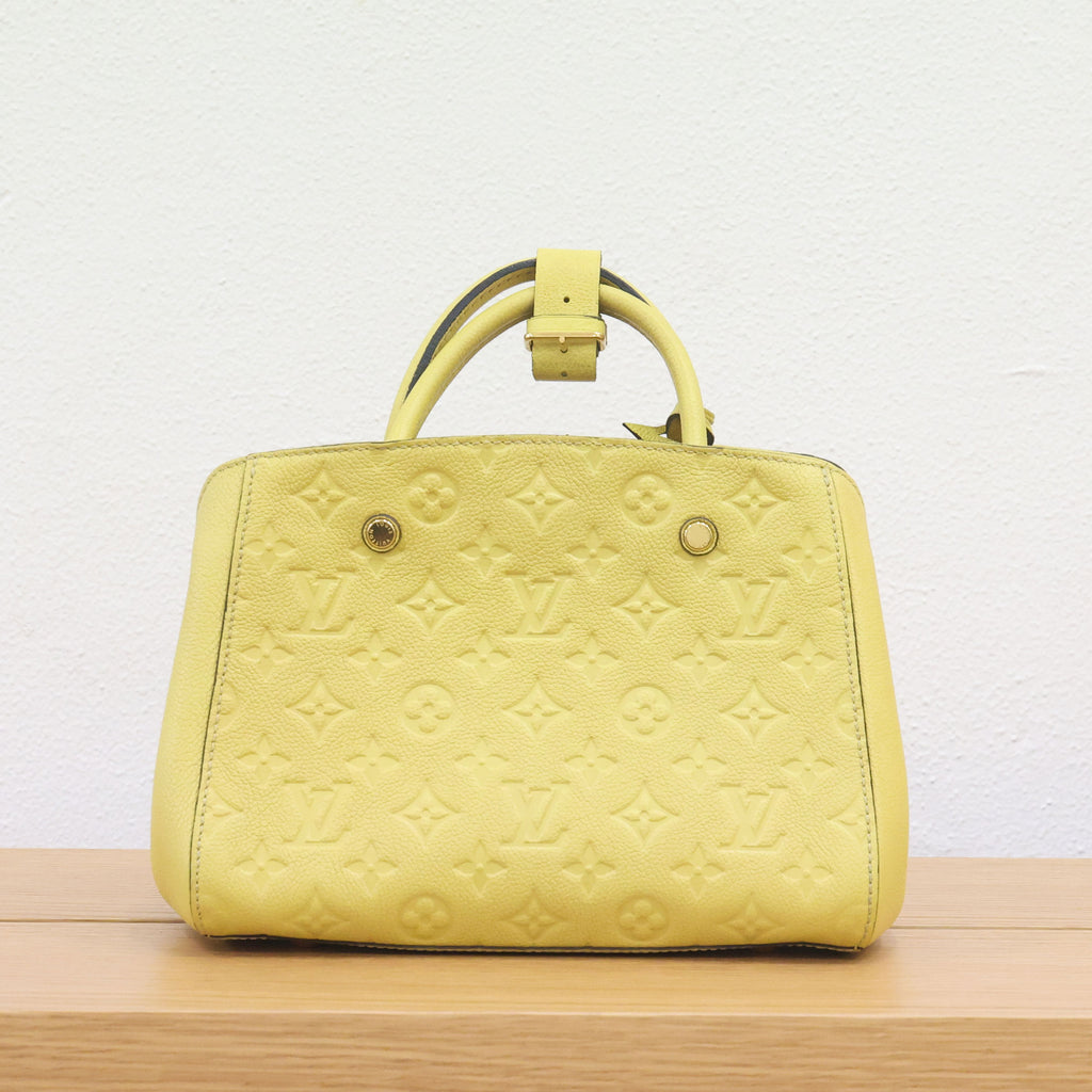 Pre-owned Louis Vuitton Montaigne BB Monogram Empreinte Leather 'Citrine'  Luxe Again Maison