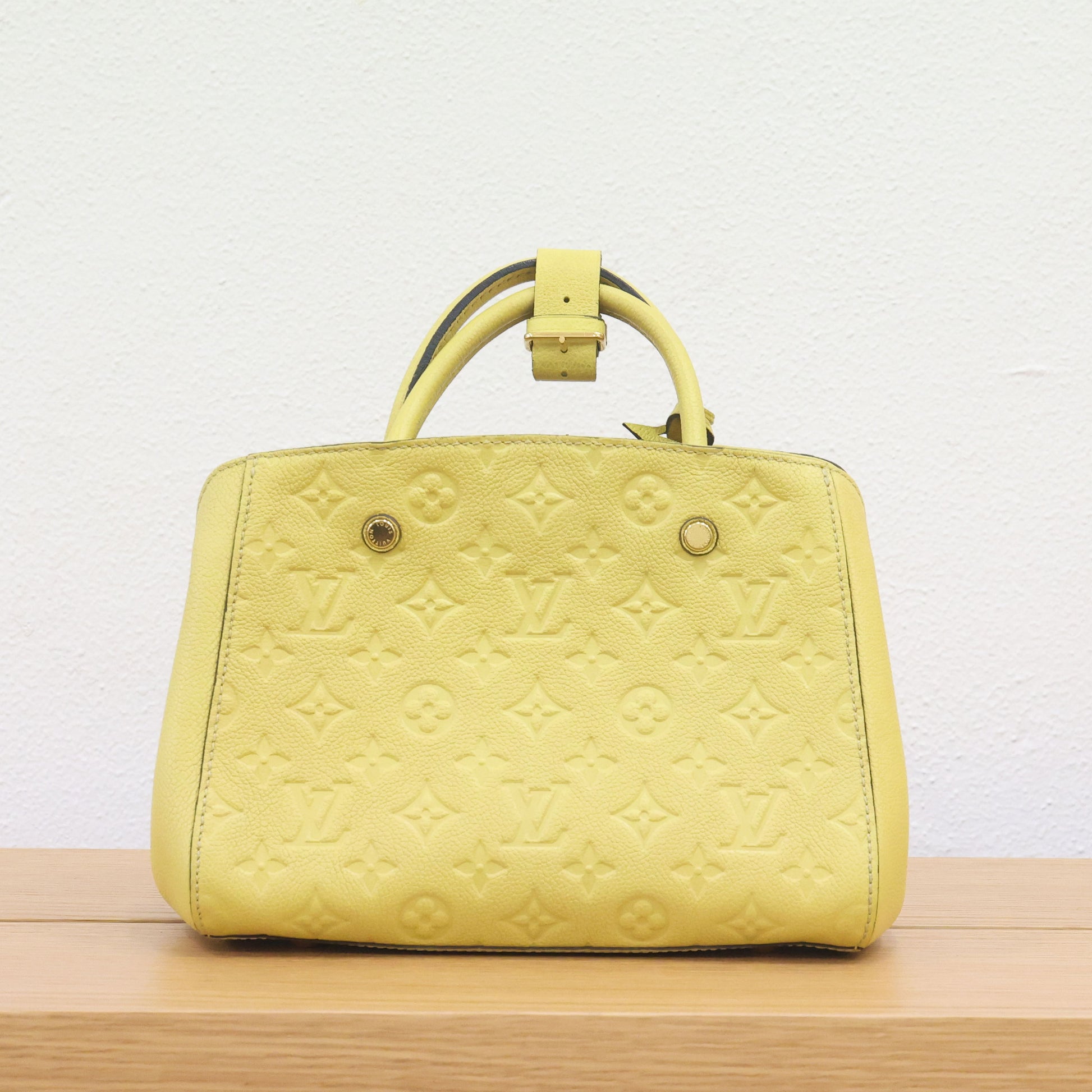 Pre-owned Louis Vuitton Montaigne BB Monogram Empreinte Leather 'Citrine'  Luxe Again Maison