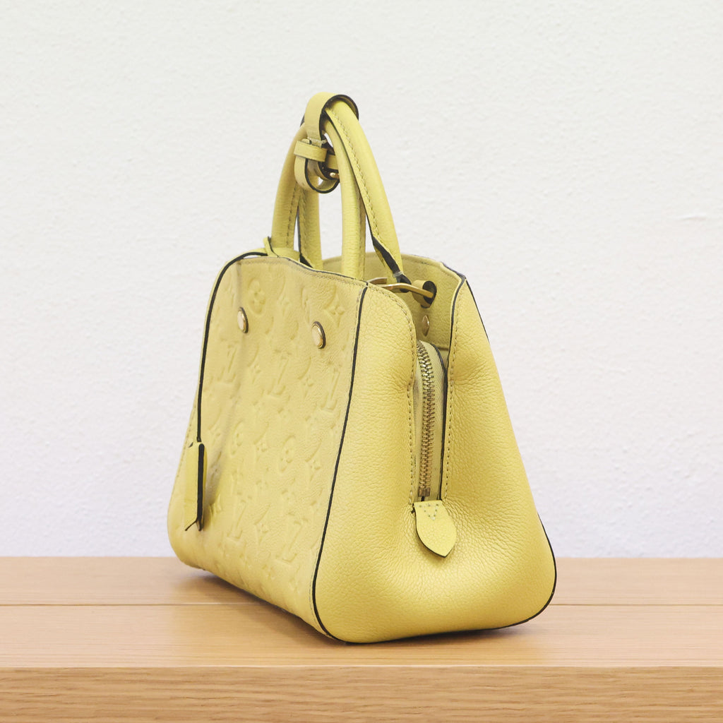 Pre-owned Louis Vuitton Montaigne BB Monogram Empreinte Leather 'Citrine'  Luxe Again Maison
