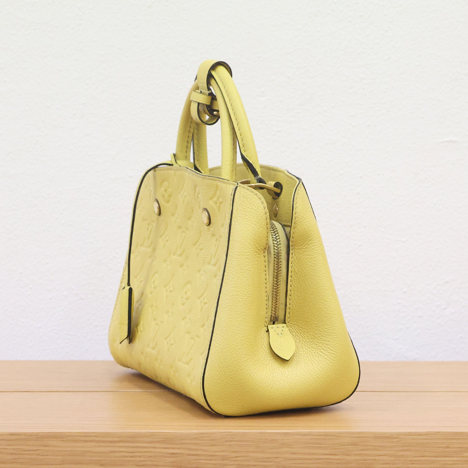Pre-owned Louis Vuitton Montaigne BB Monogram Empreinte Leather 'Citrine'  Luxe Again Maison
