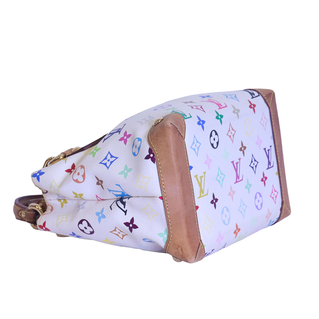 Preloved LOUIS VUITTON Multicolore Audra Monogram White Canvas with Leather Tote | Luxe Again Maison