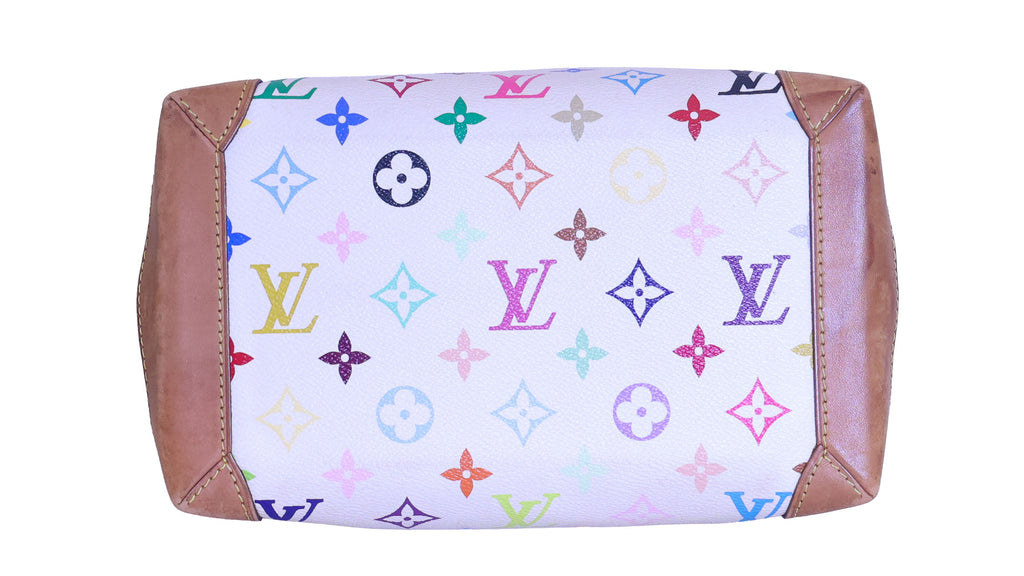 Preloved LOUIS VUITTON Multicolore Audra Monogram White Canvas with Leather Tote | Luxe Again Maison